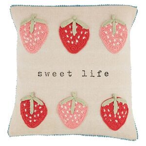 Mud Pie Crochet Pillow -New!